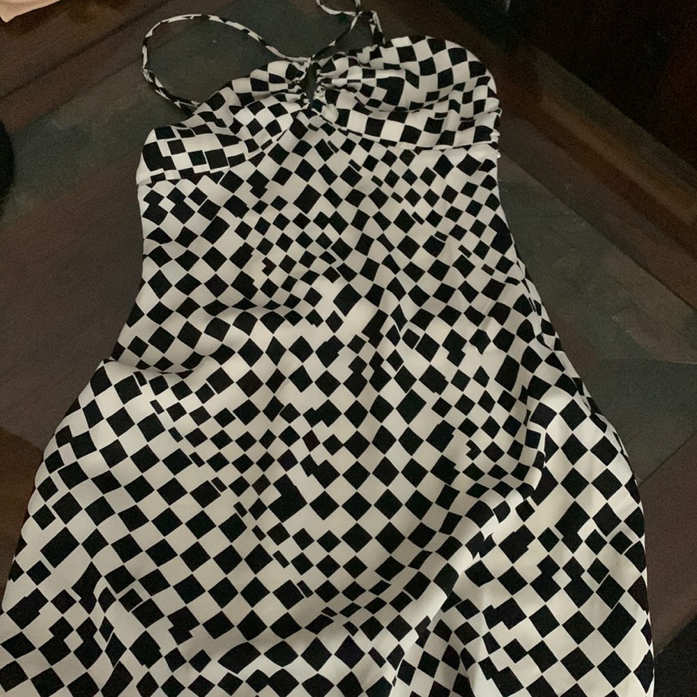 Black and white checker dress